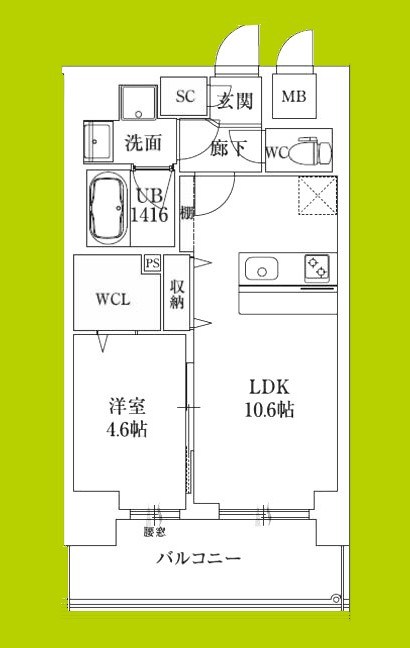 スプランディッド新大阪VIII 間取り図