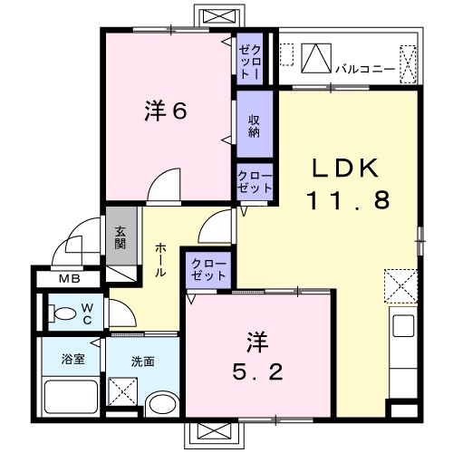 トゥージュールアンサンブルⅡ 間取り