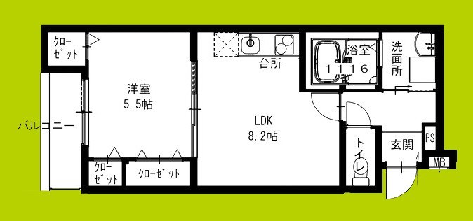 フジパレス岸和田下松Ⅱ番館 間取り図
