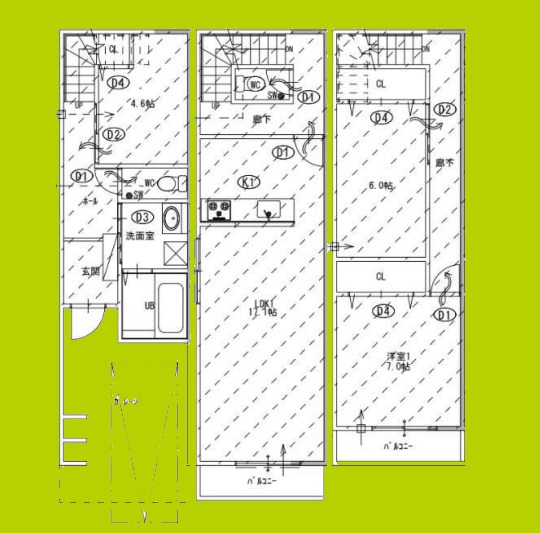 東中本2丁目テラスハウス 間取り