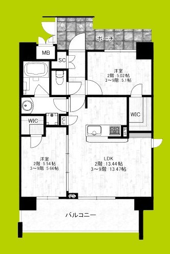 F-Crest Shin-Osaka 間取り図