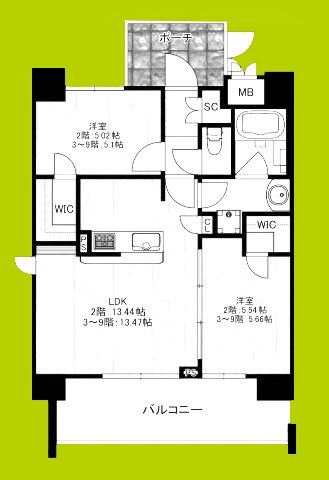 F-Crest Shin-Osaka 間取り図