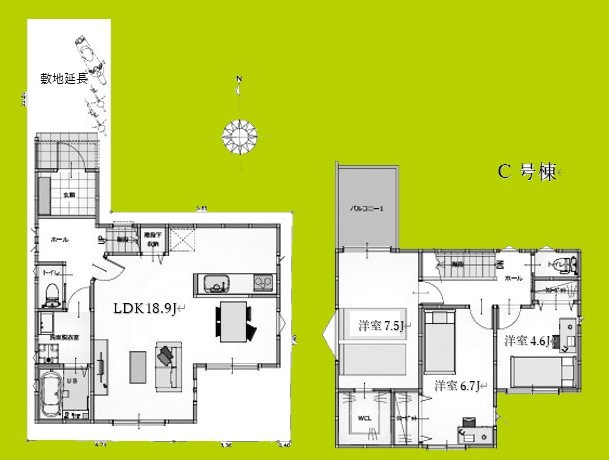 桑津戸建 間取り図