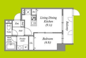 ブロード服部天神駅前レジデンス 間取り図