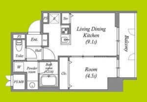 ブロード服部天神駅前レジデンス 間取り図