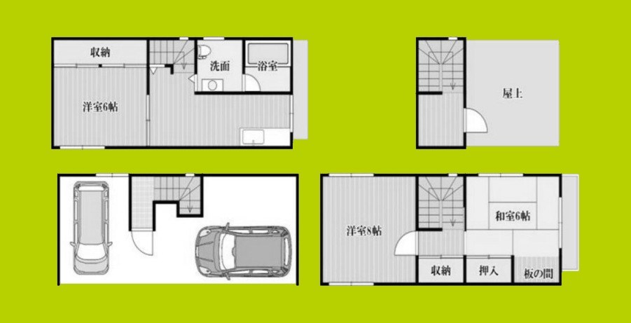 三軒家東貸家 間取り