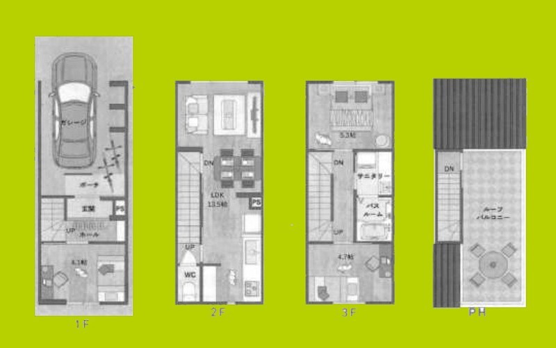 大阪市住吉区万代六丁目　築浅戸建 間取り