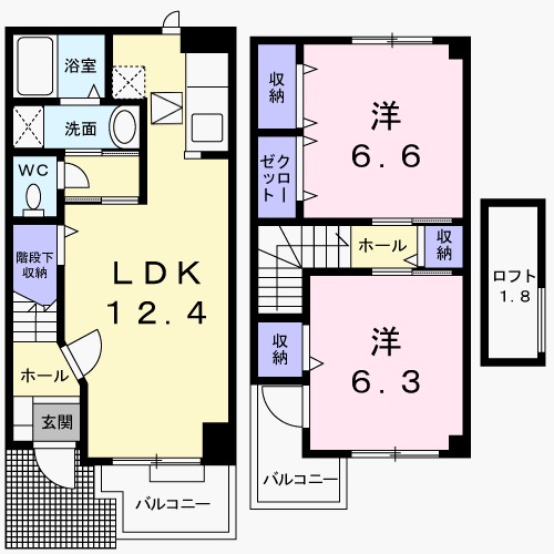 ポピュレ－ル　Ⅰ 間取り
