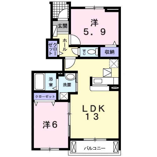 サニーレジデンス西三国Ｂ 間取り