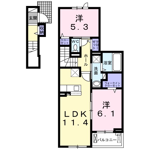 ケーズコート　鶴原Ⅲ 間取り