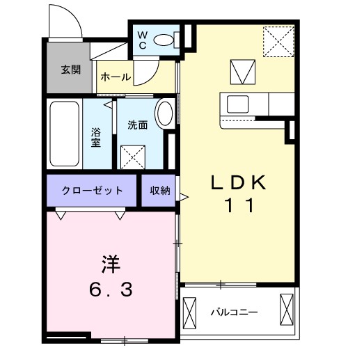 ゼクシー　桜ケ丘Ａ棟 間取り