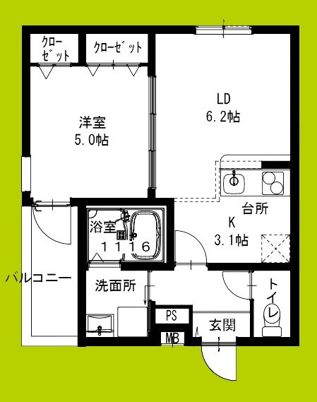 フジパレス加美東Ⅱ番館 間取り図