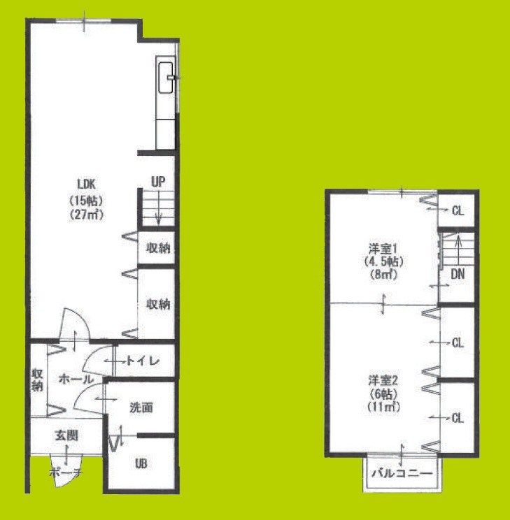 寺井貸家　右 間取り