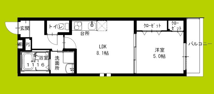 フジパレス北野田Ⅵ番館 間取り