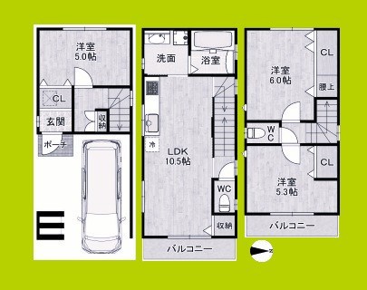 加美北9丁目貸家 間取り
