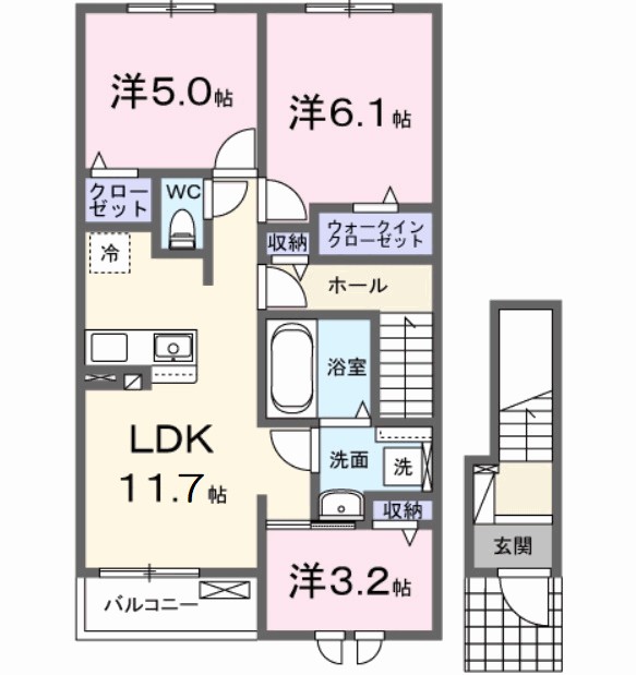 玉串町西２丁目アパート 間取り図