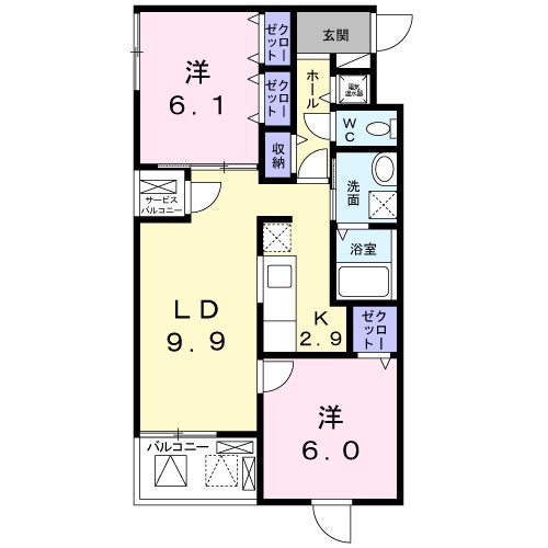 Ｖｅｌｌ　Ｓｈｉｎｅ　穂 間取り