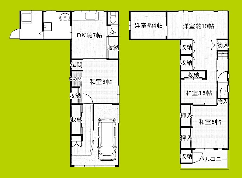 小路1丁目車庫付き貸家 間取り