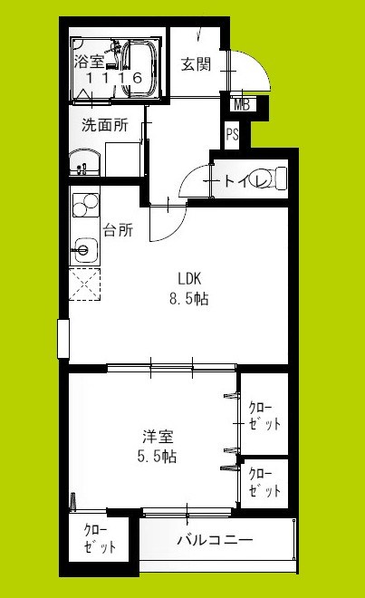 フジパレス高石駅南Ⅰ番館 間取り