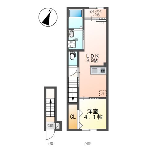 (仮称）豊中市螢池中町新築アパート 間取り