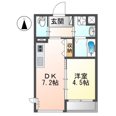 Univaly　エイチ・ツー・オー東小橋 間取り