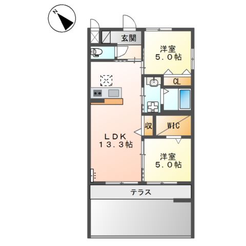 仮称）泉大津市千原町新築アパート 間取り