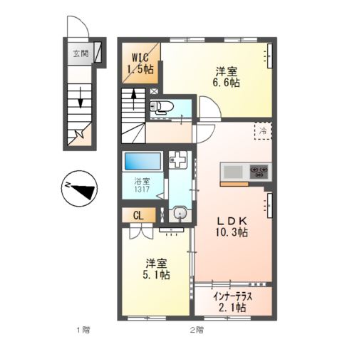 交野市郡津４丁目アパート新築工事 間取り