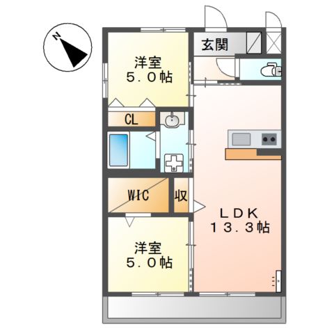 仮称）泉大津市千原町新築アパート 間取り