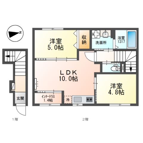 バックパレス香里 間取り