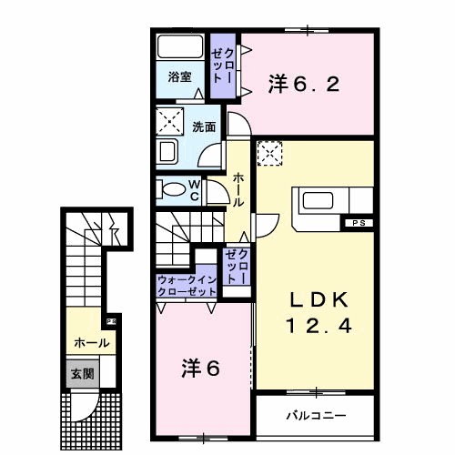 メルシー　ボンジョルネ　Ａ棟 間取り