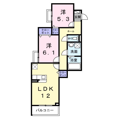 ユニゾン安満　Ａ棟 間取り