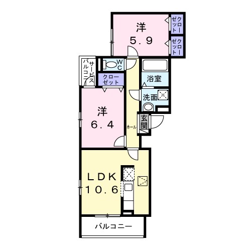 ユニゾン安満　Ｂ棟 間取り