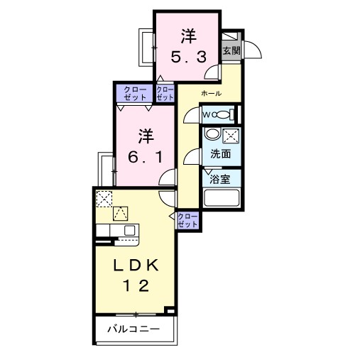 ユニゾン安満　Ａ棟 間取り