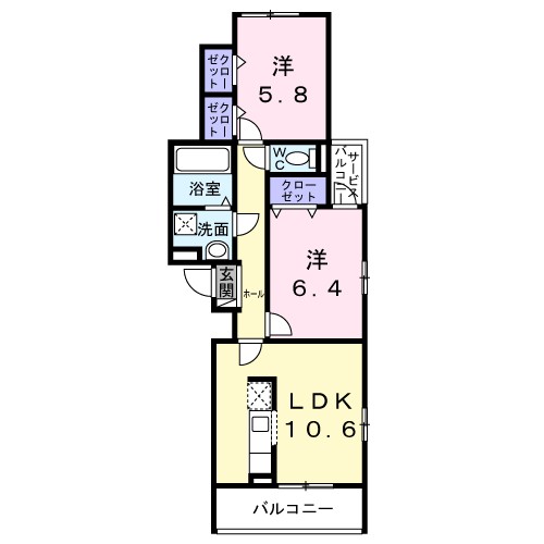 ユニゾン安満　Ｂ棟 間取り