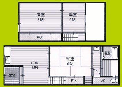 海老江1丁目貸家 間取り