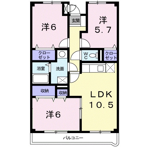 ラルジュウエスト 間取り