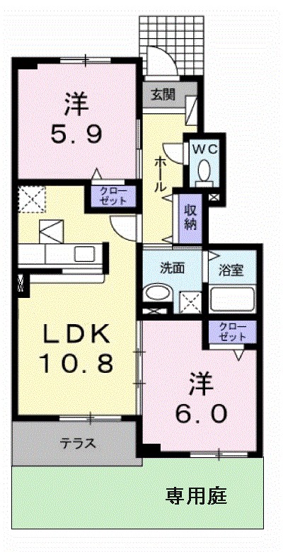 グラン　フルール　ジャルダンＡ 間取り