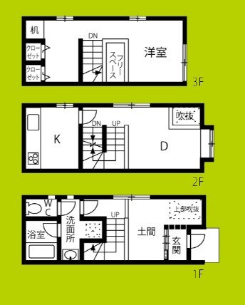 南市岡テラスハウス 間取り