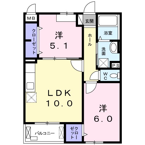 ユニゾン別所　Ａ棟 間取り