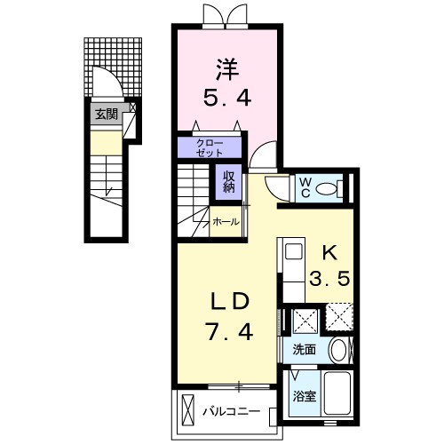 プチフローラ　北野田Ⅲ 間取り