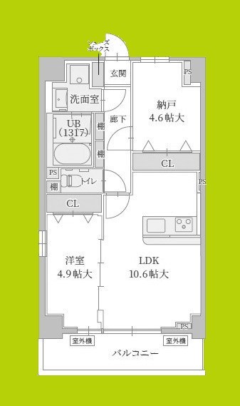 ル・モベイ天神橋 間取り