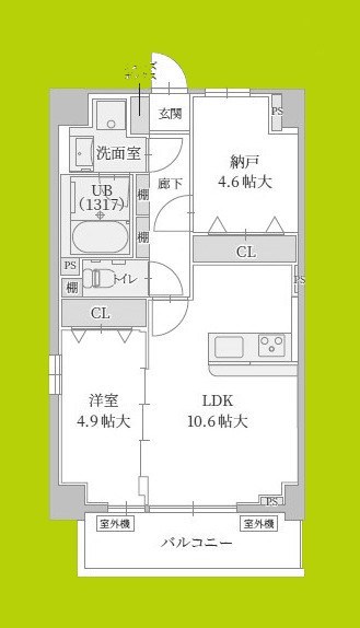 ル・モベイ天神橋 間取り