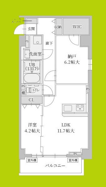 ル・モベイ天神橋 間取り