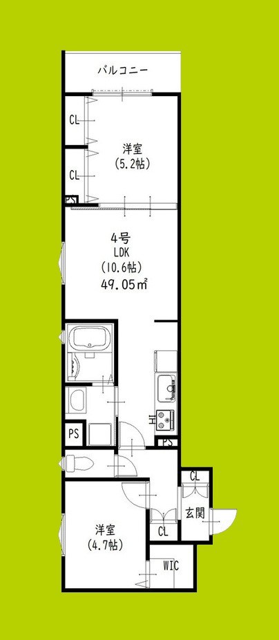 クリエオーレ藤阪東町Ⅱ 間取り