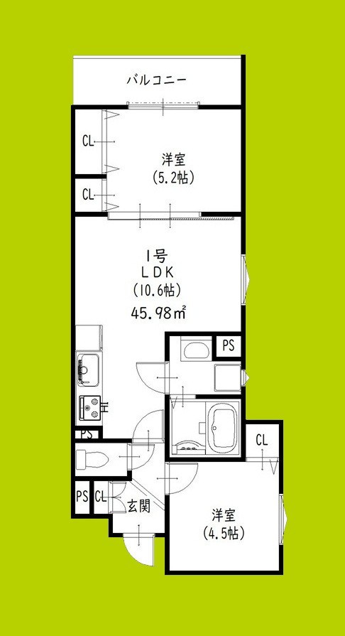クリエオーレ藤阪東町Ⅱ 間取り