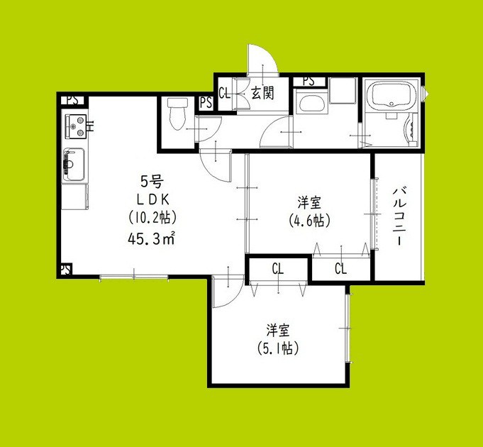 クリエオーレ藤阪東町Ⅱ 間取り
