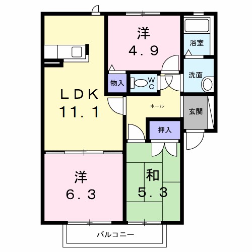 グリーンヴィラ中町Ａ 間取り