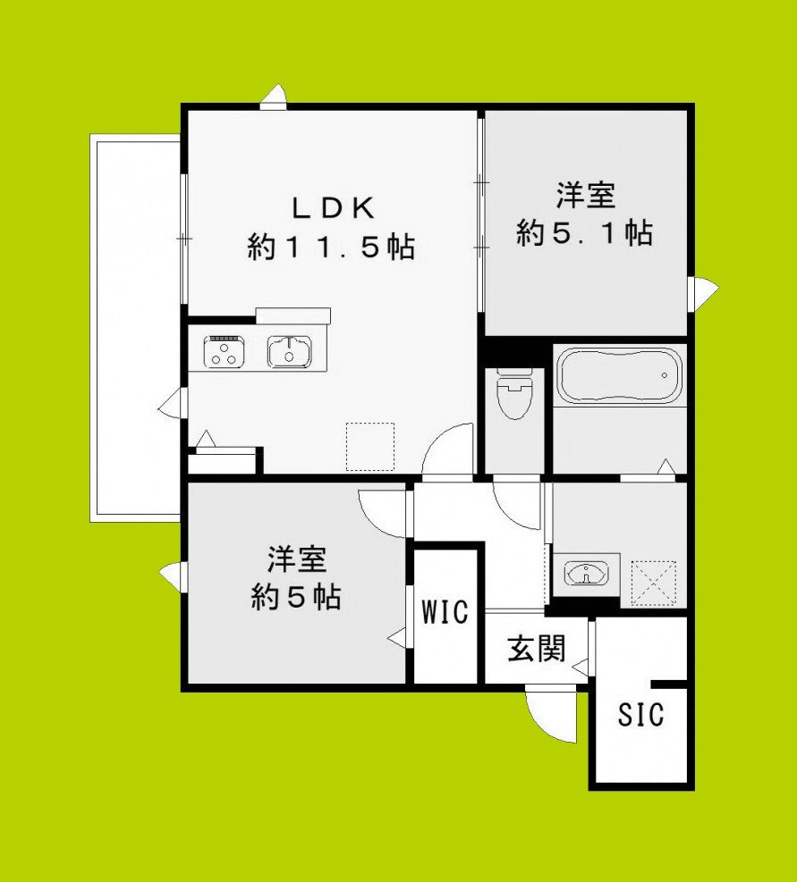 ユアメゾン 富松 間取り図