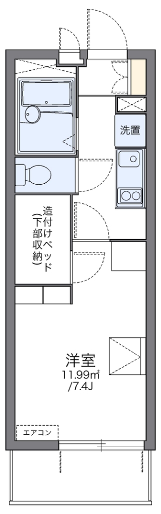 レオパレスフォンターナ内本町 間取り