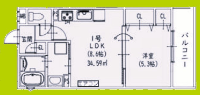 ピレーネ北条V 間取り